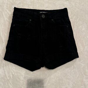 Blue Savvy Black Denim Shorts Distressed Juniors Size 3